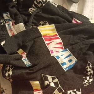 NASCAR Black Hoodie with Checkered and Colorful Logo